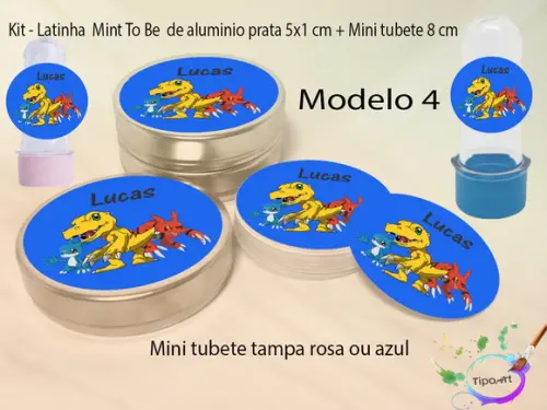 Kit Latinhas e Mini Tubetes -digimon