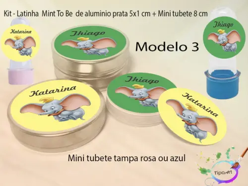Kit Latinhas e Mini Tubetes -dumbo