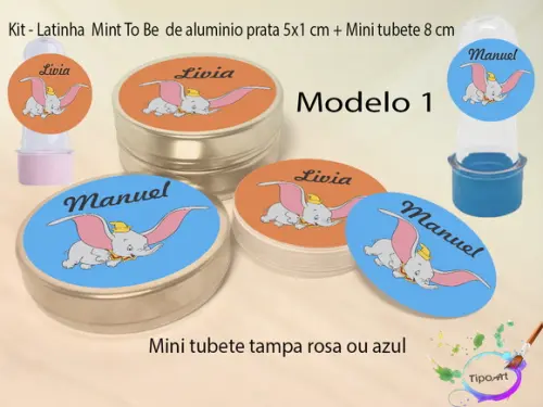 Kit Latinhas e Mini Tubetes -dumbo