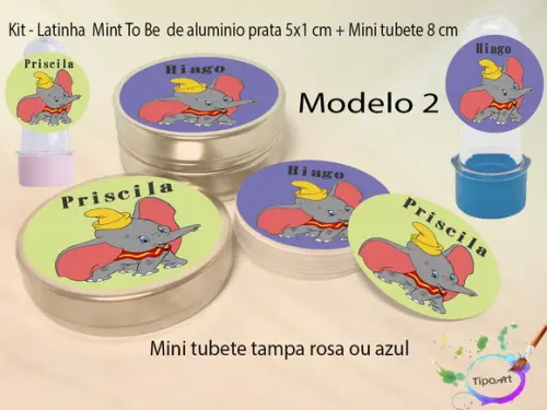 Kit Latinhas e Mini Tubetes -dumbo