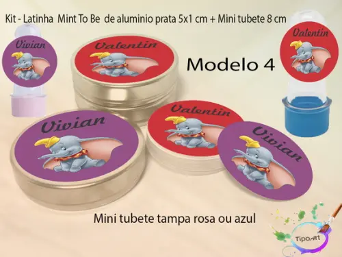 Kit Latinhas e Mini Tubetes -dumbo
