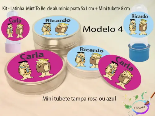 Kit Latinhas e Mini Tubetes -fred Flintstone