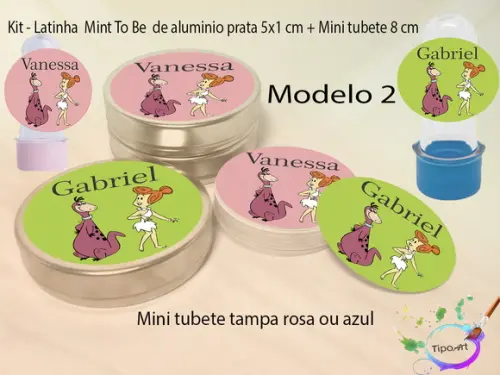 Kit Latinhas e Mini Tubetes -fred Flintstone