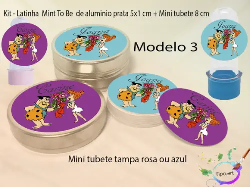 Kit Latinhas e Mini Tubetes -fred Flintstone