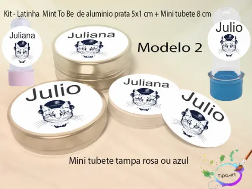 Kit Latinhas e Mini Tubetes -gatinho