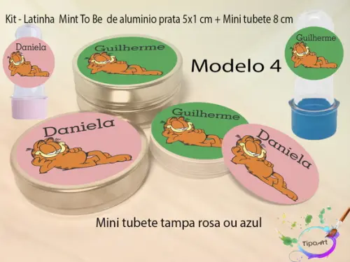 Kit Latinhas e Mini Tubetes -garfield