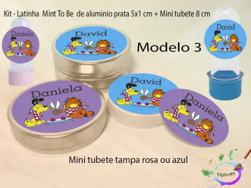 Kit Latinhas e Mini Tubetes -garfield