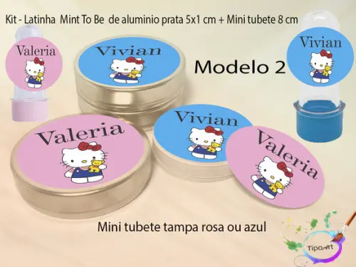Kit Latinhas e Mini Tubetes -hello Kitty