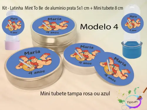 Kit Latinhas e Mini Tubetes -hercules