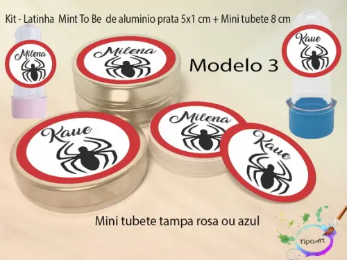Kit Latinhas e Mini Tubetes -homem Aranha