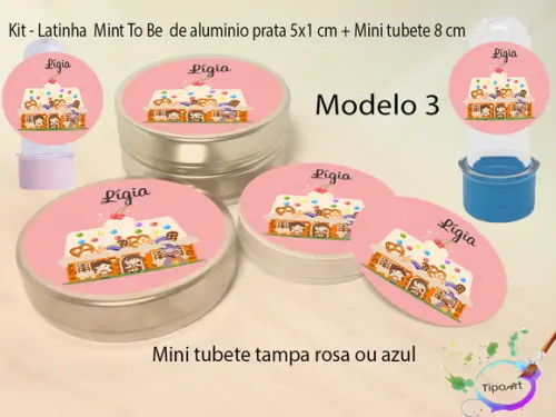 Kit Latinhas e Mini Tubetes -joão e Maria