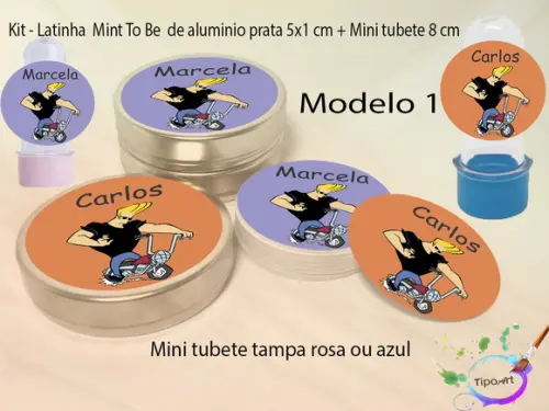 Kit Latinhas e Mini Tubetes -johnny Bravo