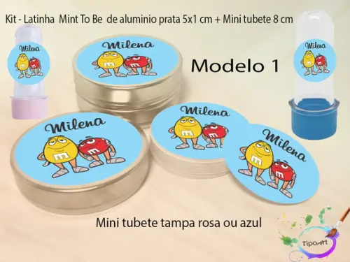 Kit Latinhas e Mini Tubetes -m&m