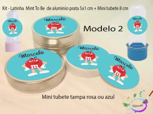 Kit Latinhas e Mini Tubetes -m&m
