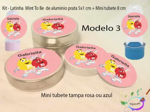 Kit Latinhas e Mini Tubetes -m&m