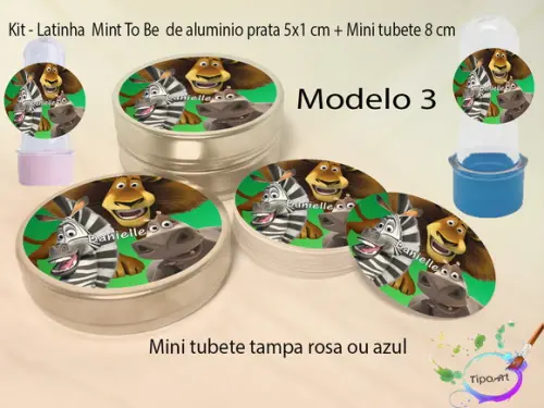 Kit Latinhas e Mini Tubetes -madagascar