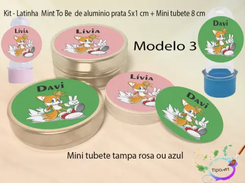 Kit Latinhas e Mini Tubetes -mario Bros