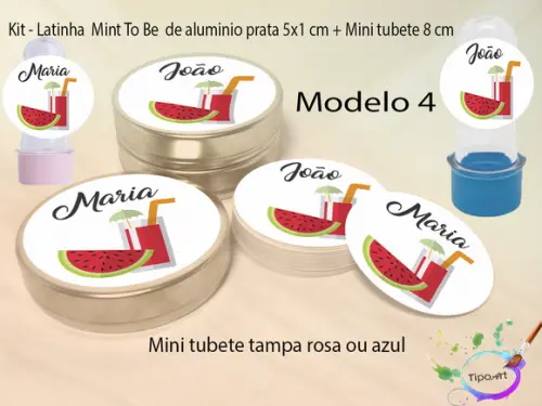 Kit Latinhas e Mini Tubetes -melancia