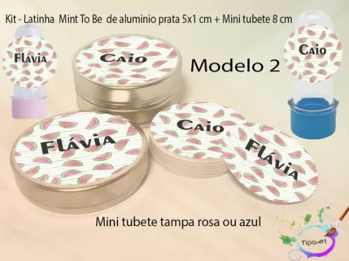 Kit Latinhas e Mini Tubetes -melancia