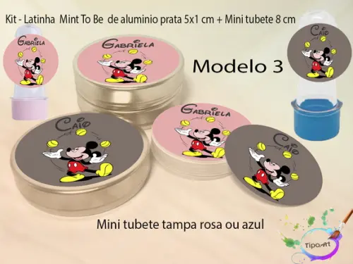 Kit Latinhas e Mini Tubetes -mickey