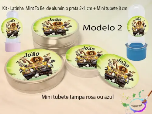 Kit Latinhas e Mini Tubetes -madagascar