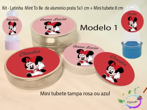 Kit Latinhas e Mini Tubetes -minnie