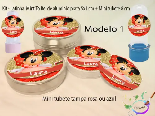 Kit Latinhas e Mini Tubetes -minnie Realeza