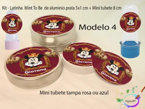 Kit Latinhas e Mini Tubetes -minnie Realeza