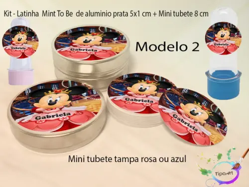 Kit Latinhas e Mini Tubetes -minnie Realeza