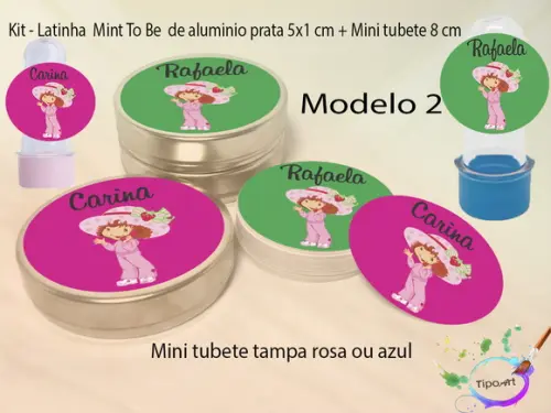 Kit Latinhas e Mini Tubetes -moranguinho
