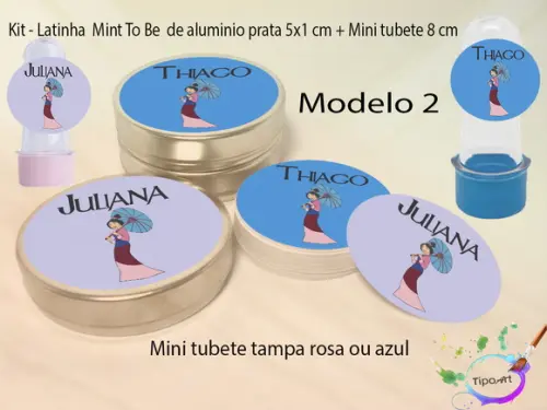 Kit Latinhas e Mini Tubetes -mulan