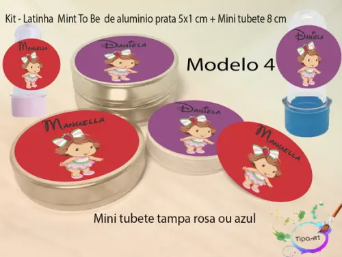 Kit Latinhas e Mini Tubetes -moranguinho