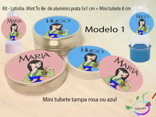 Kit Latinhas e Mini Tubetes -mulan