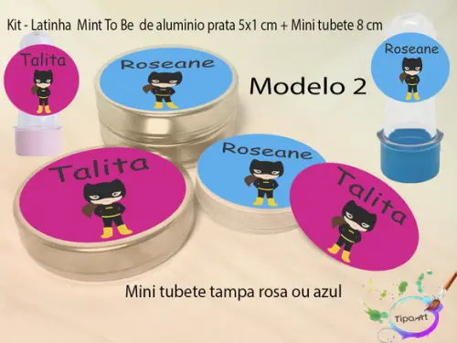 Kit Latinhas e Mini Tubetes -mulher Gato