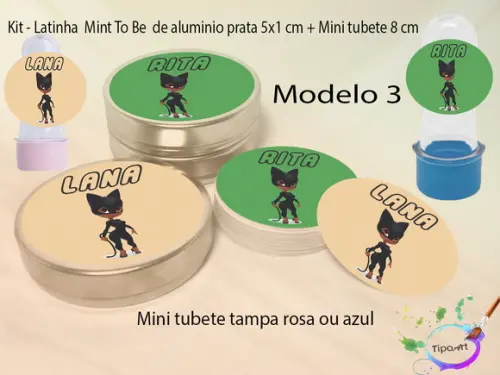 Kit Latinhas e Mini Tubetes -mulher Gato