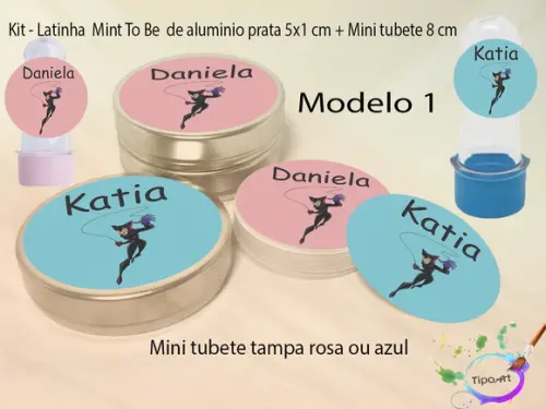 Kit Latinhas e Mini Tubetes -mulher Gato