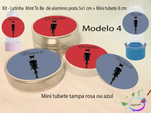 Kit Latinhas e Mini Tubetes -mulher Gato