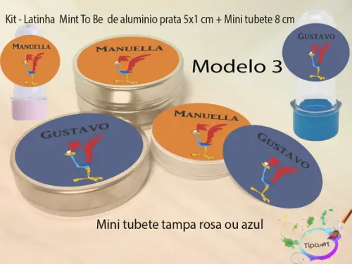 Kit Latinhas e Mini Tubetes -papaleguas