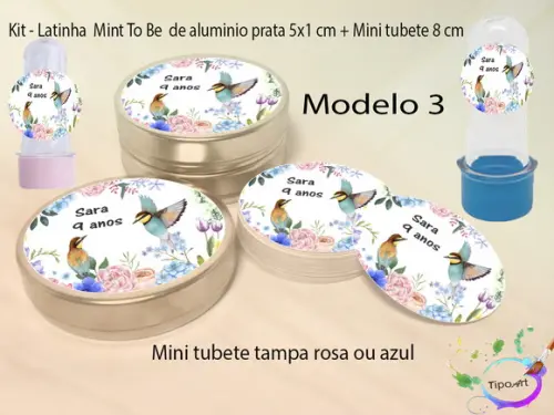 Kit Latinhas e Mini Tubetes -passarinho
