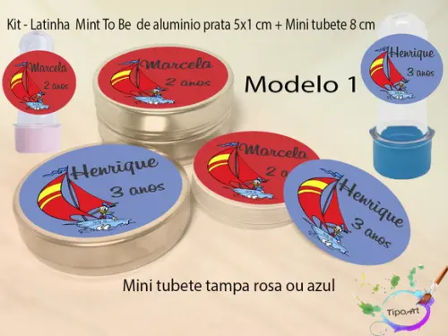 Kit Latinhas e Mini Tubetes -pato Donald