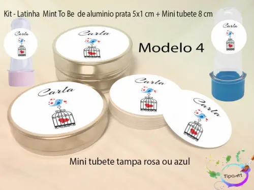 Kit Latinhas e Mini Tubetes -passarinho