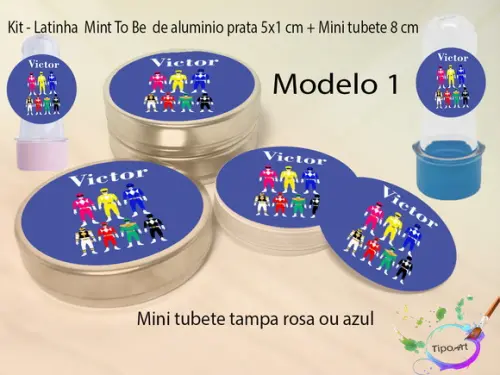 Kit Latinhas e Mini Tubetes -pawer Ranger