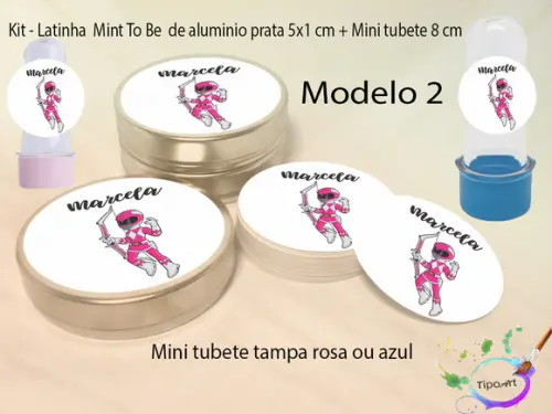 Kit Latinhas e Mini Tubetes -pawer Ranger