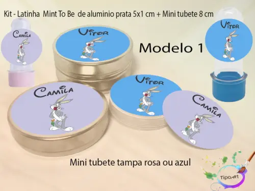 Kit Latinhas e Mini Tubetes -pernalonga