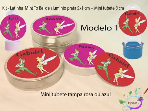Kit Latinhas e Mini Tubetes -peter Pan