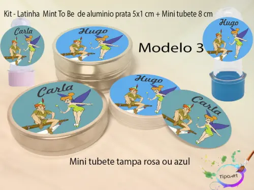 Kit Latinhas e Mini Tubetes -peter Pan
