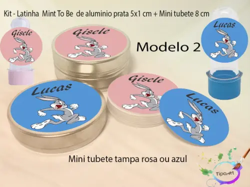 Kit Latinhas e Mini Tubetes -pernalonga