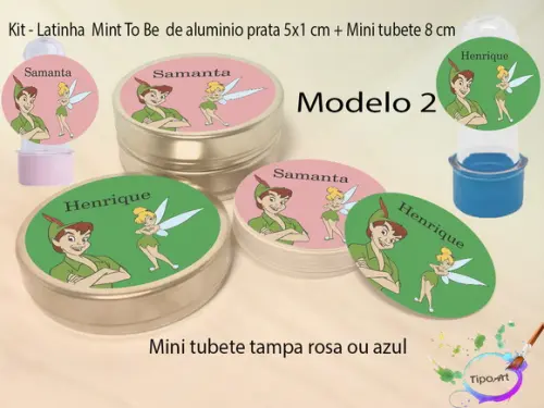 Kit Latinhas e Mini Tubetes -peter Pan