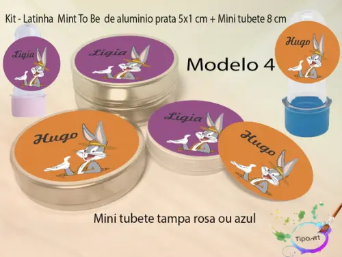 Kit Latinhas e Mini Tubetes -pernalonga