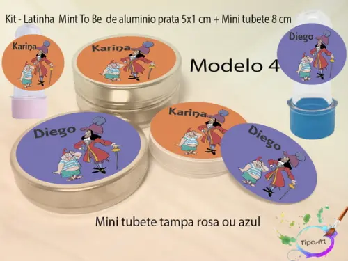 Kit Latinhas e Mini Tubetes -peter Pan